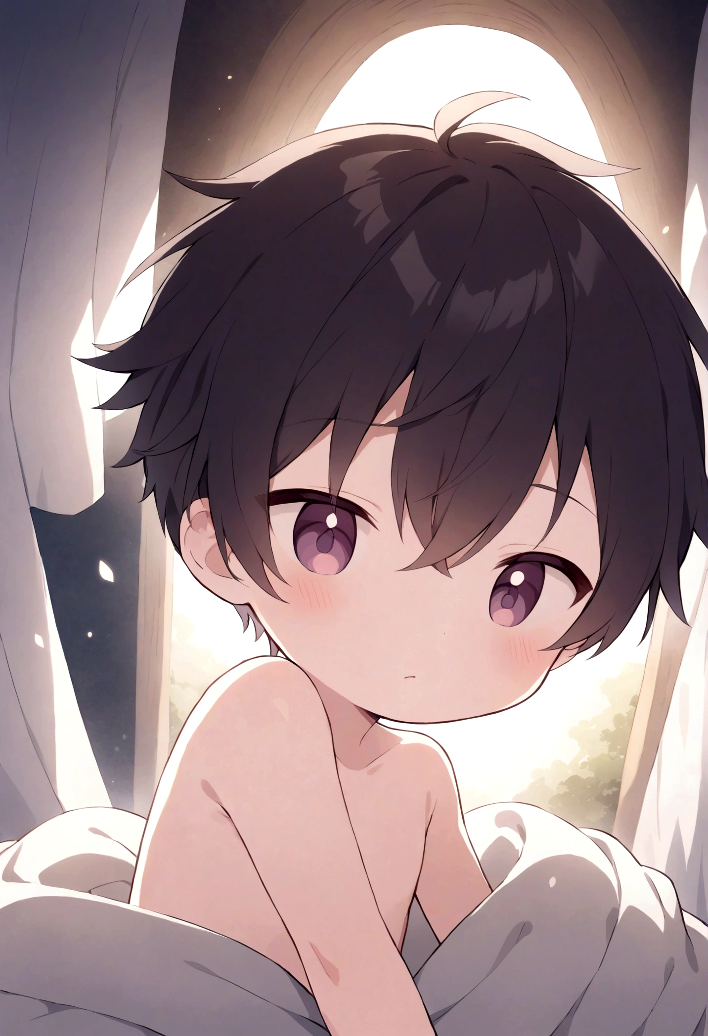 A cute little boy, Shota, without any clothes on