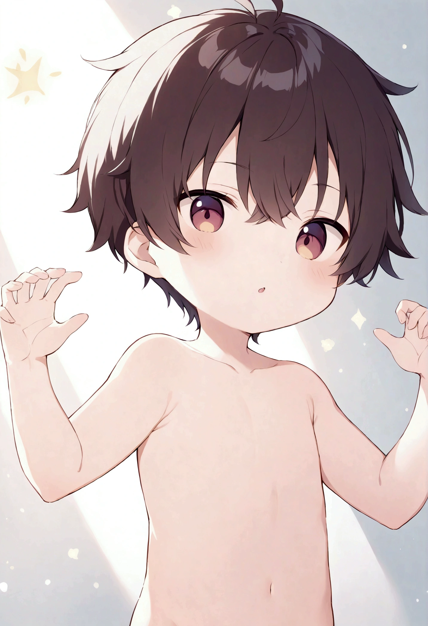 A cute little boy, Shota, without any clothes on