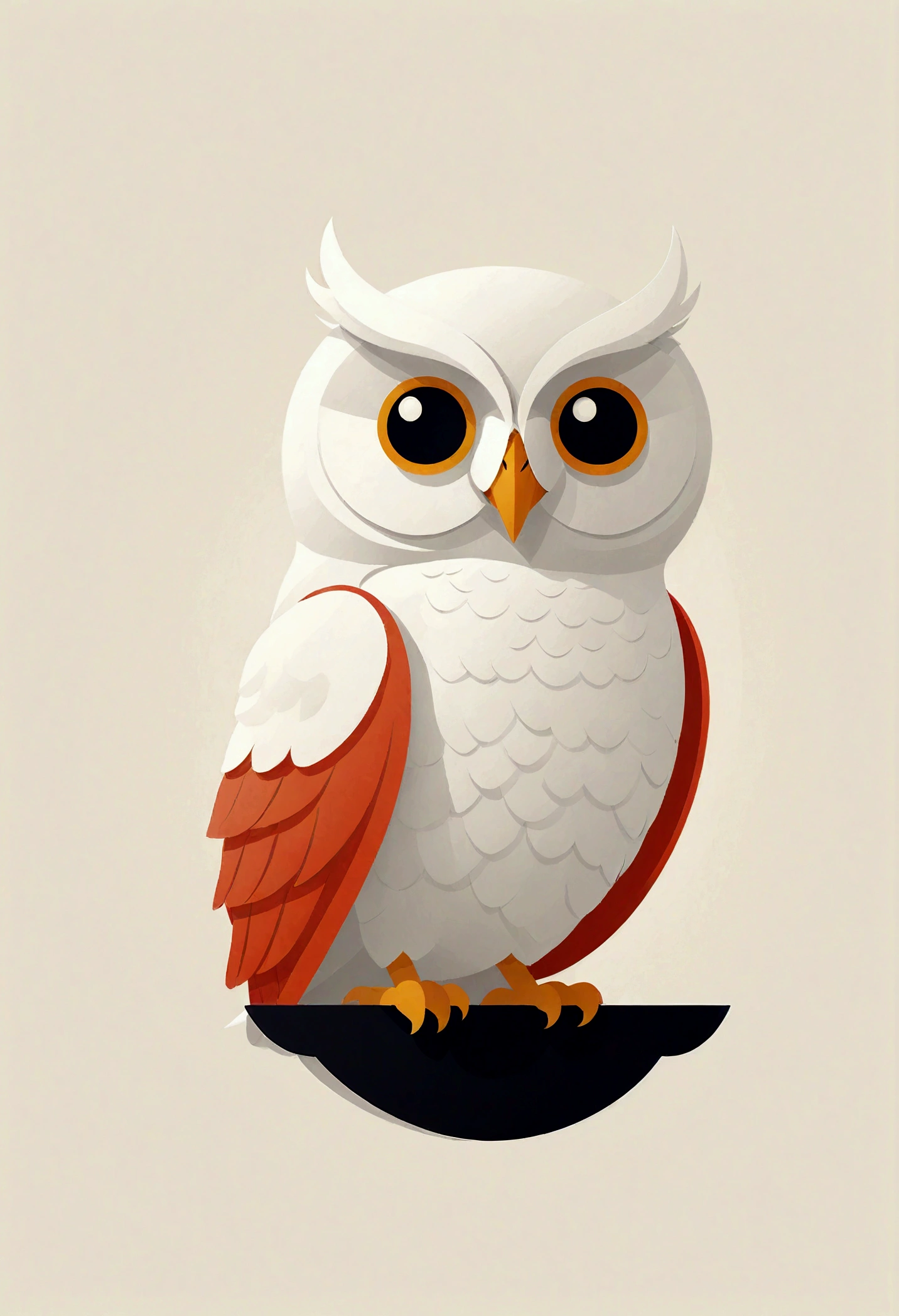 Minimalist logo flat vector art minimalist logo illustration very cute white owl doll flat design vector art type, detailed, Clean and simple cartoon style beautiful artwork