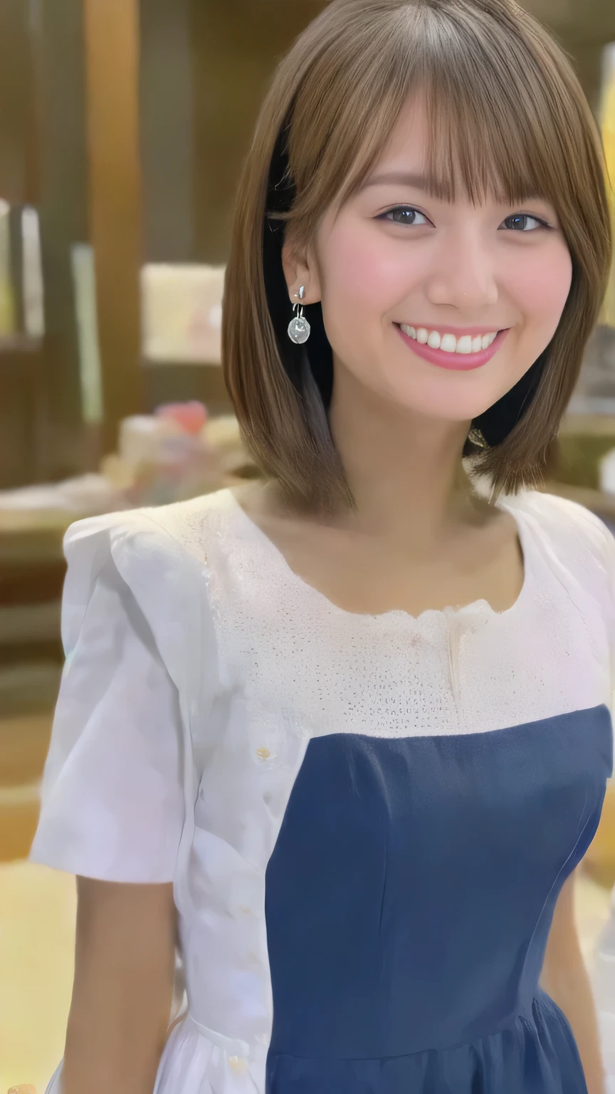 Masterpiece,(8k, RAW photo, best quality, masterpiece:1.2), (realistic, photo-realistic:1.4), (extremely detailed 8k wallpaper), sharp focus, depth of field, blur background, bokeh,Do not split,in the room,(Japanese Woman),20-year-old woman,short hair,(well-proportioned body shape:1.5),(Maid clothes: 1.5),The whole body was photographed,full body