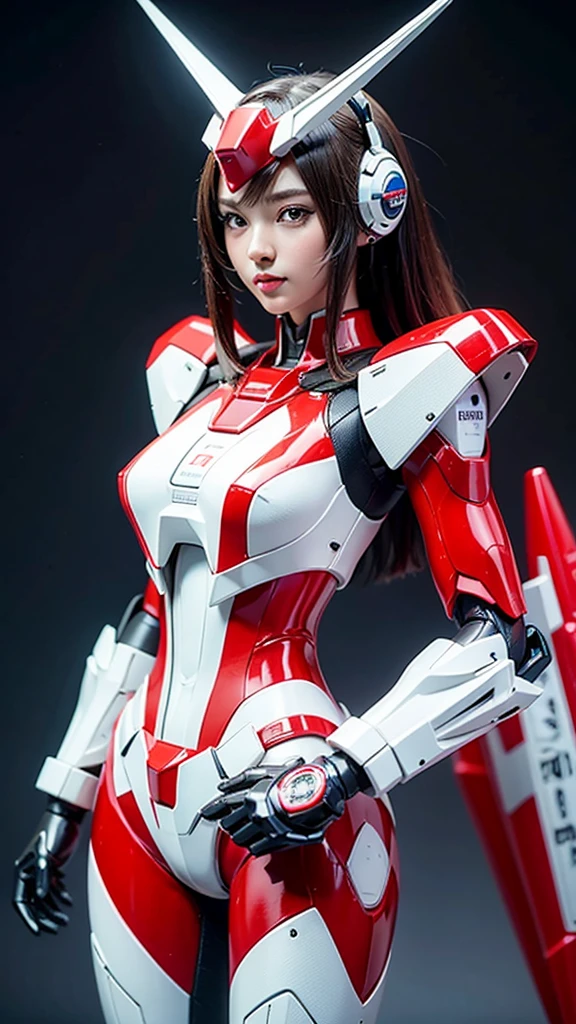 Textured skin, Super Detail, high details, High quality, Best Quality, hight resolution, 1080p, Gorgeous beauty、Girl with Beautiful Mecha Body、(Gundam) Girl with robot body