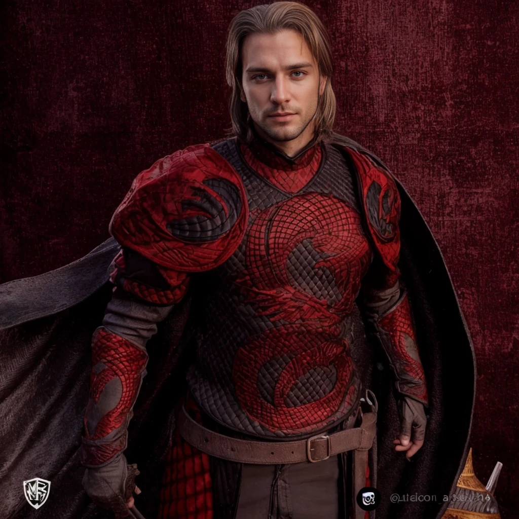 A man, 30 years old, red eyes, dark blonde hair, combed back, unshaven, 8k, ultra hd, brighter