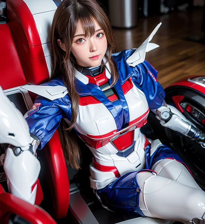 Textured skin, Super Detail, high details, High quality, Best Quality, hight resolution, 1080p, Gorgeous beauty、Girl with Beautiful Mecha Body、(Gundam) Girl with robot body