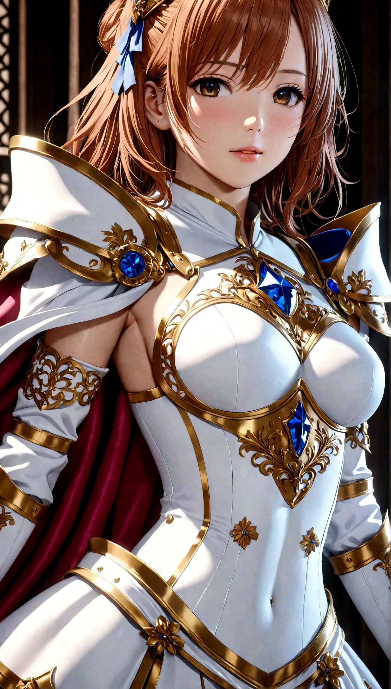 Misaka Mikoto、Princess Knight、UHD, retina, masterpiece, ccurate, anatomically correct, textured skin, super detail, high details, high quality, best quality, highres, 4K