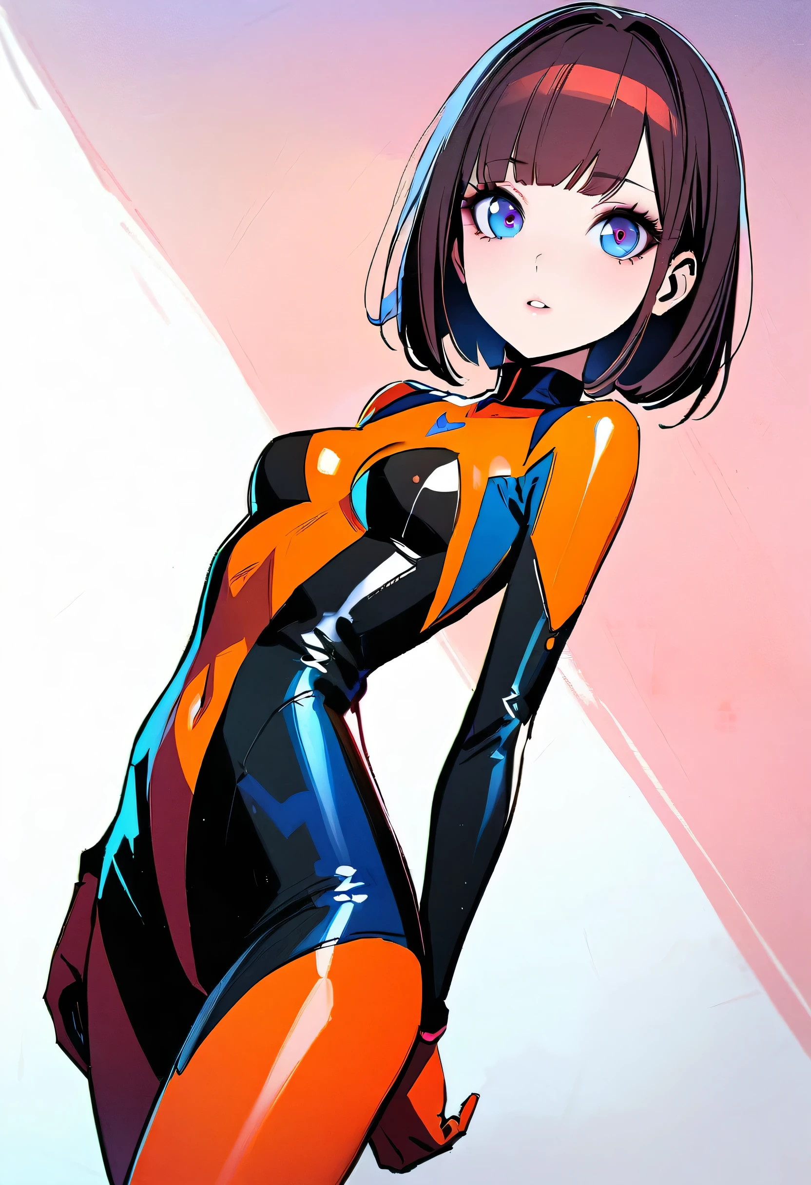 masterpiece, highest quality, One girl, Skin-tight plug suit, Perfect Eyes, Perfect Face, Kuvshinov, Cowboy Shot,