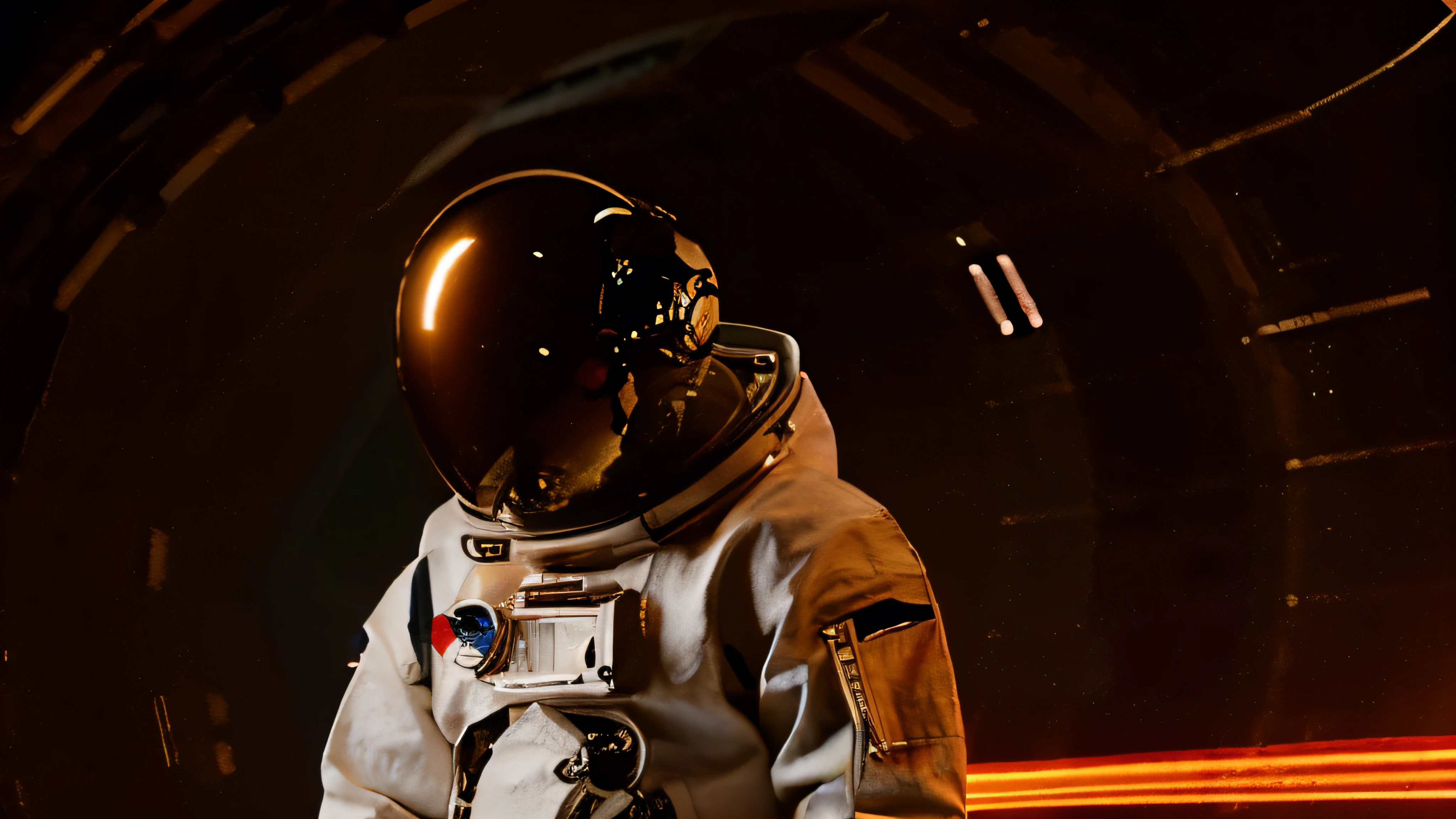 a detailed astronaut in the middle of space, colorful background, making an announcement, best quality, 4k, 8k, highres, masterpiece:1.2, ultra-detailed, realistic, photorealistic, photo-realistic:1.37, HDR, UHD, studio lighting, ultra-fine painting, sharp focus, physically-based rendering, extreme detail description, professional, vivid colors, bokeh, sci-fi, neon colors, dramatic lighting