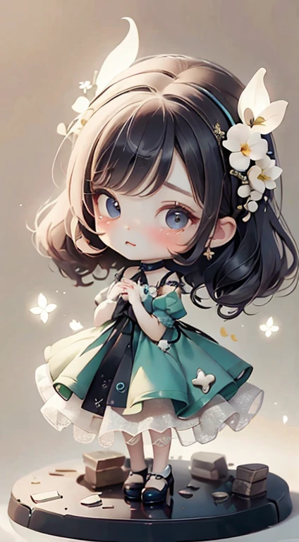 Chibi Girl、highest quality、Ultra delicate、Cute girl、Clean big eyes、Wink、Cute Dresses、Luxury Dresses、