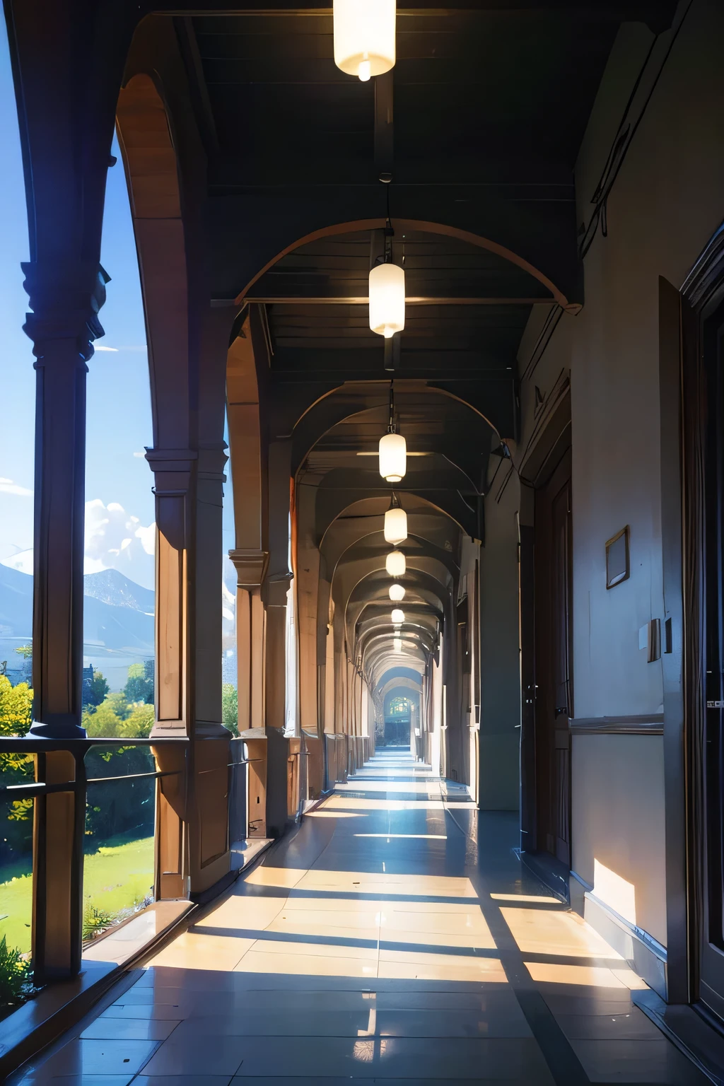university hallway、Landscape only