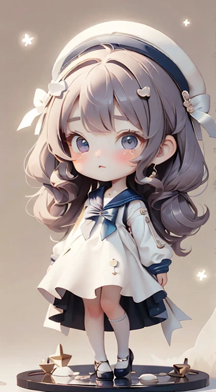 Chibi Girl、highest quality、Ultra delicate、Cute girl、Clean big eyes、Wink、Cute Dresses、Luxury Dresses、Sailor collar、hat

