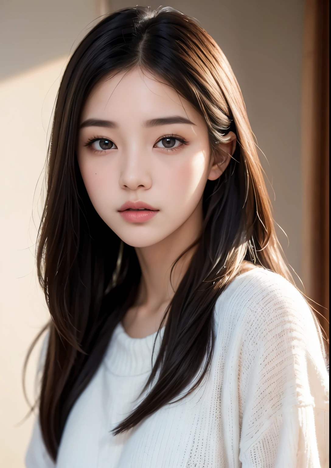 a pretty sweet 16 year old Korean girl going to school,, long hair,beautiful detailed eyes,beautiful detailed lips,Highly detailed eyes and face,long eyelashes,soft lighting,natural skin,detailed hair, 1 woman,high quality,8K,realistic,photorealistic,vivid colors,masterpiece,elegant,cute,sweet,Beloved,attractive,beautiful,Beloved
