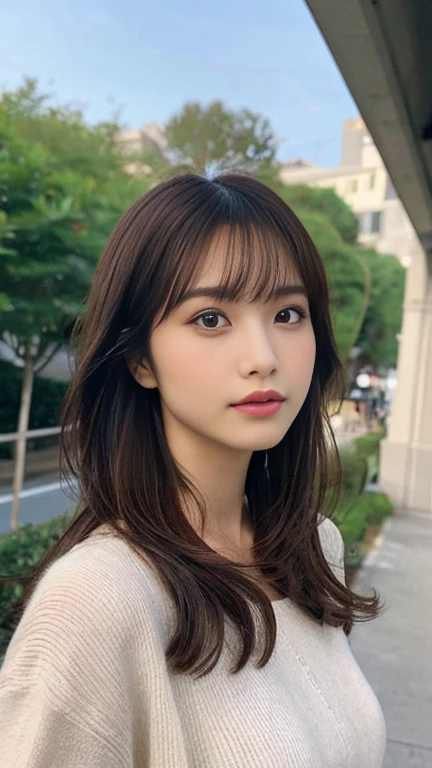 a beautiful japanese girl, intricate details, random hairstyle, (best quality,8k,ultra-detailed,hyper-realistic,photorealistic,masterpiece:1.3),extremely detailed face and eyes,long eyelashes,beautiful skin,flawless,natural lighting,cinematic composition,vibrant colors,stunning，A beautiful 27-year-old Japanese woman, with fair skin and a slender figure. She has large, almond-shaped brown eyes and long, straight black hair. Her facial features are delicate with a small, slightly upturned nose and full lips. She is dressed in a stylish yet modest outfit, perhaps a pastel-colored dress or a casual chic ensemble. She exudes a warm, gentle, and approachable demeanor, embodying traditional Japanese beauty and modern elegance.