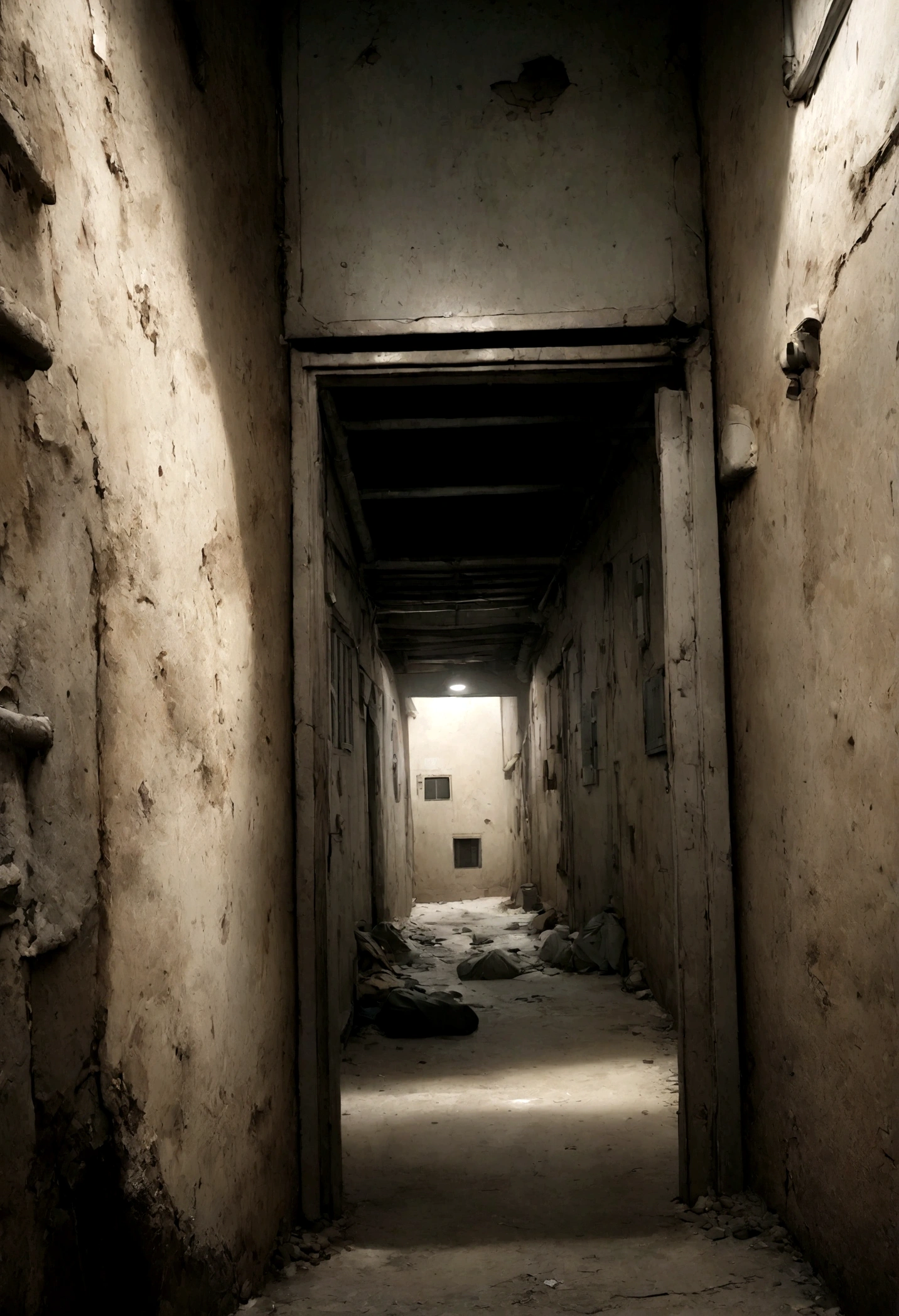An image seen from inside a cell of a Spanish police station. The cell is dirty and neglected.