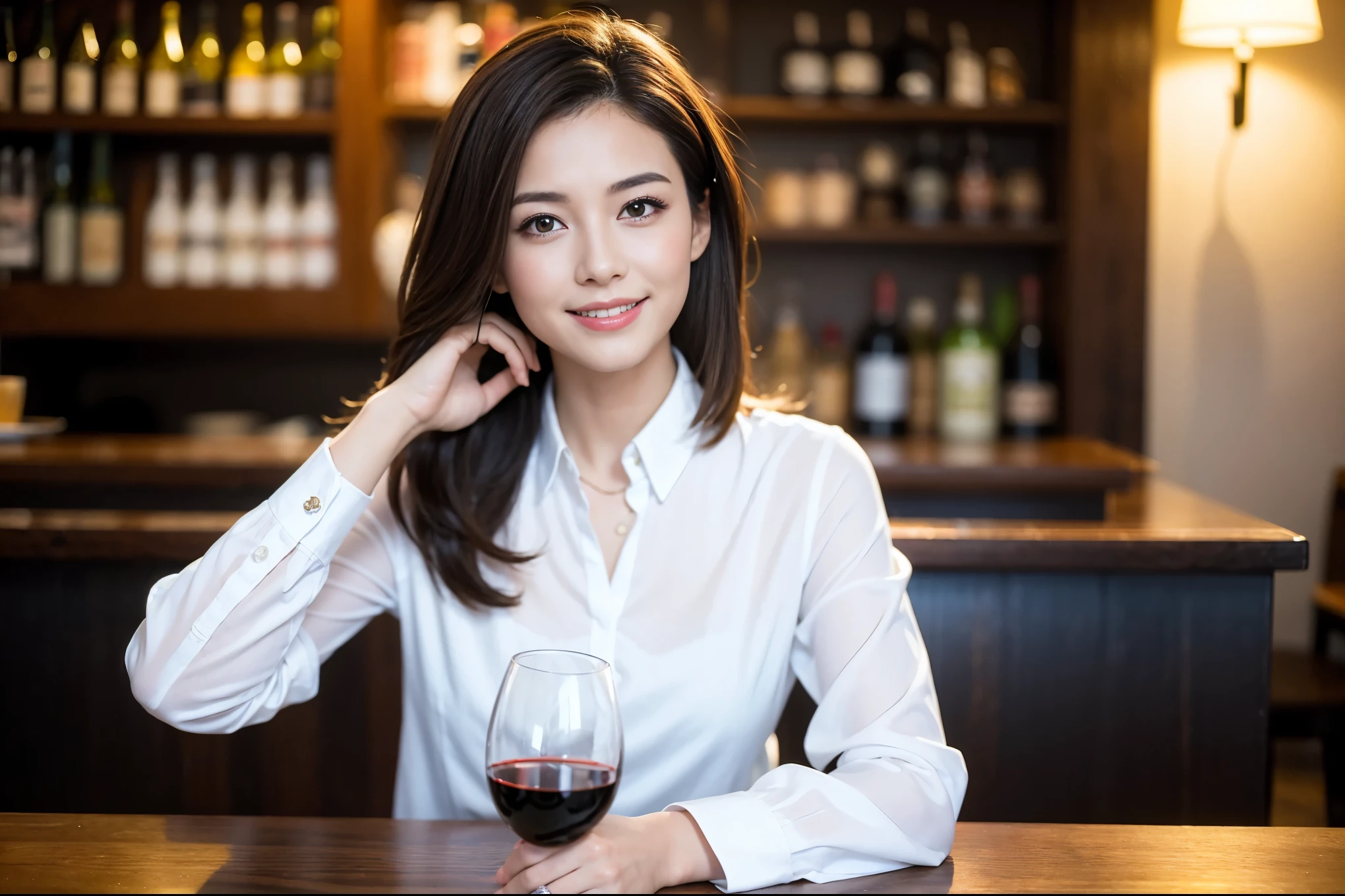 ((highest quality、8k、masterpiece:1.3))、Ray Dan lookalike beauty、1 male1 female、Couple、lover.Spouse、half、The body is slim、((Bob Hale、Straight hair:1.2)), (Realistic, Intricate details:1.2), Wine glass on the table、Shine light on your face、 Amazing view of the sunset sky and clouds、Amazing mountain views、A bright smile、The wonderfulness of smile、Bright image、The beauty of wine, Beautiful Face, blue eyes, The light shines on your face, Blushing, short hair,Bright Face、 (Age 44), 43 years old, red wine 、Appetizers、Italian food、Wine bottle、Champagne、sparkling wine、Two beauties、Brown Hair、Shortcuts、Long sleeve shirt、dress、Pretty Woman 1, (Slim face), (The body is slim), (Brown Hair), (Shortcuts), cheeks turn a little red,Attractive beauty、restaurant, In a prominent place (From the waist up) Nova Frog Style, actress, model, Upper Body, White wine, slim, wine glass, A wine glass placed in the center, smile, (smile: 1.15), Beautiful fine grain, Depth f/2,saturation, High Contrast, Strong light and shadow,Moist Body:1.5、3D texture、Delicate eyes、Brown Hair、The hair is very shiny、