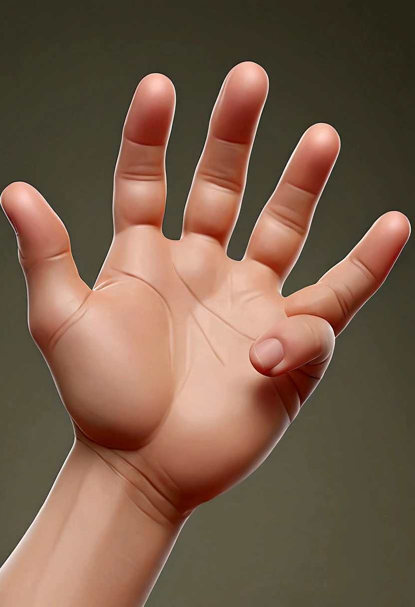 hand,Clean background, 3D, c4d, Blender, Super detailed,