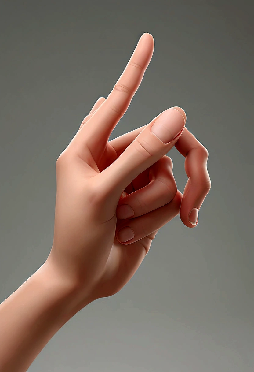 hand，Clean background, 3D, c4d, Blender, Super detailed,