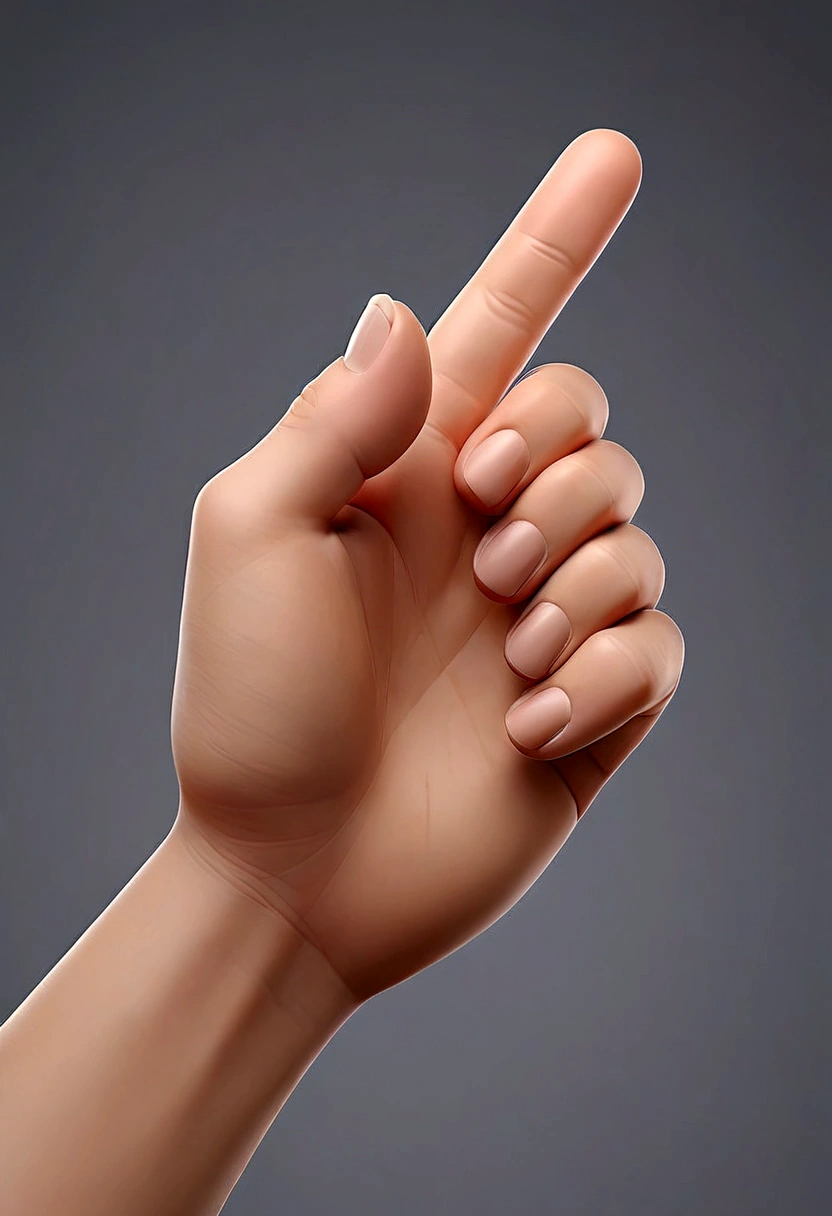 hand，Clean background, 3D, c4d, Blender, Super detailed,