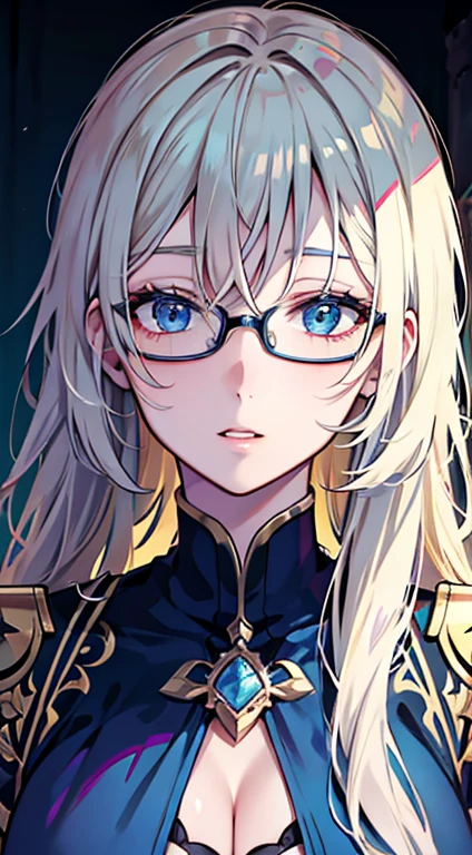 {8K images}, 1 female (Solitary), Beautiful woman, 30 years old, Greek nose and thin lips, plump, blue eyes, wear glasses, Neck tattoo, face camera, {Face portrait}, fit snugly on face, Face and breast photos only, Background forest, Comic art style, beautiful Line Art, Line Art
