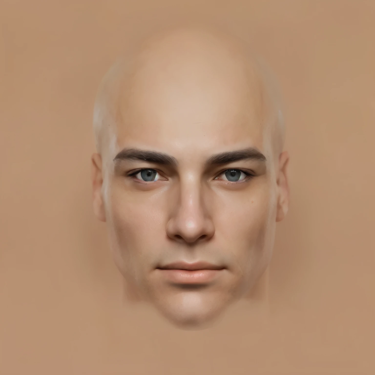 there is a man with a bald head and a shaved face, face very realistic, realistically rendered face, detailed human face, real human face with skin, human face realistic, detailed face background detail, face of an human, face realistic, extremely realistic face, highly_detailed_face!!!, single realistic face, hyperrealistic face, real human face