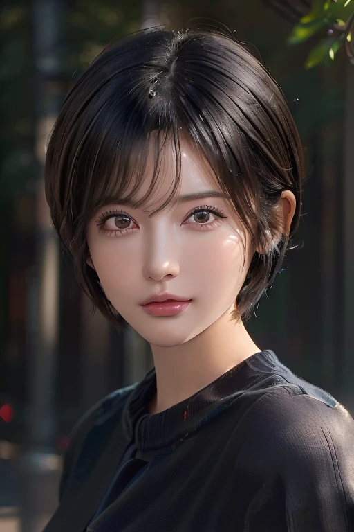 (masterpiece:1.3), (8k, photorealistic, RAW photo, best quality: 1.4), (1girl), beautiful face, (realistic face), (black hair, short hair:1.3), beautiful hairstyle, realistic eyes, beautiful detailed eyes, (realistic skin), beautiful skin, (sweater), absurdres, attractive, ultra high res, ultra realistic, highly detailed, golden ratio
