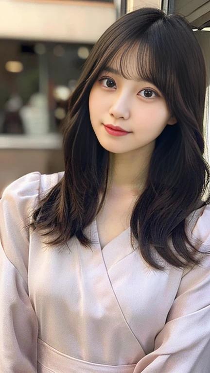 a beautiful japanese girl, intricate details, random hairstyle, (best quality,8k,ultra-detailed,hyper-realistic,photorealistic,masterpiece:1.3),extremely detailed face and eyes,long eyelashes,beautiful skin,flawless,natural lighting,cinematic composition,vibrant colors,stunning，A beautiful 27-year-old Japanese woman, with fair skin and a slender figure. She has large, almond-shaped brown eyes and long, straight black hair. Her facial features are delicate with a small, slightly upturned nose and full lips. She is dressed in a stylish yet modest outfit, perhaps a pastel-colored dress or a casual chic ensemble. She exudes a warm, gentle, and approachable demeanor, embodying traditional Japanese beauty and modern elegance.