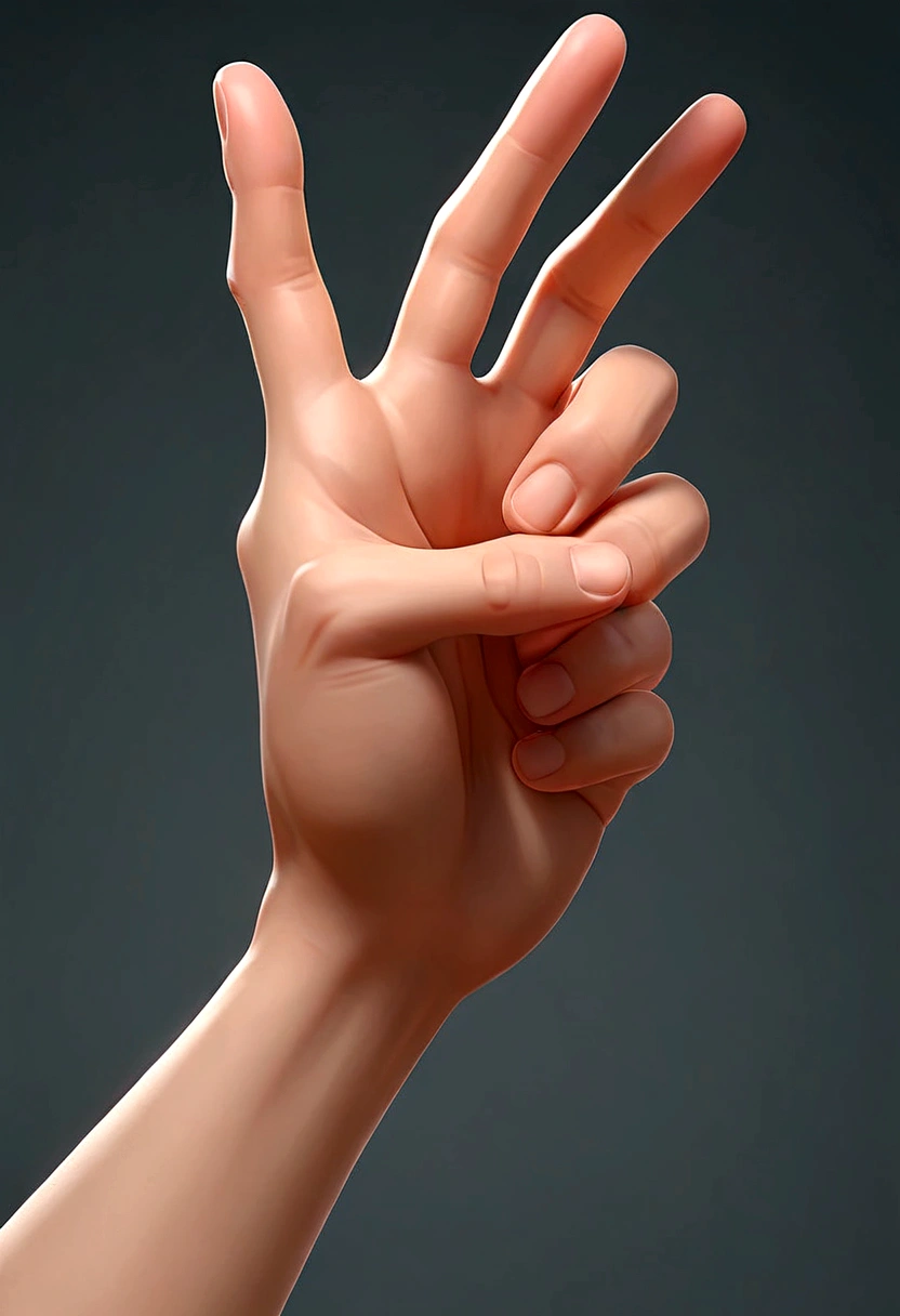 有人伸出手去触摸另一个Human Hand腕, Correction hand, hand gesture, Raise your hand, Just hands, Ordinary hands, elegant hands, low poly hands, realistic hand, Correction hands, strengthen hands, Right side profile, Human Hand, Holdings on hand, Open hand, High detail of the hands, coherent hands, gesture,3D Cartoon，Dinis style，