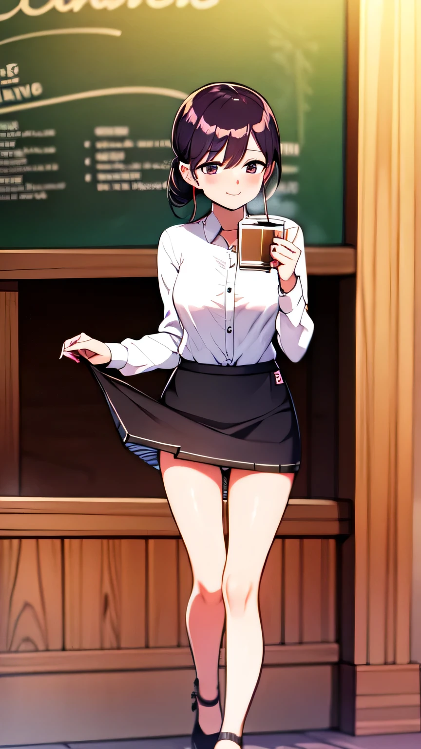 Become a, , Low Leg, permanent, skirt, In the coffee shop, giggle 