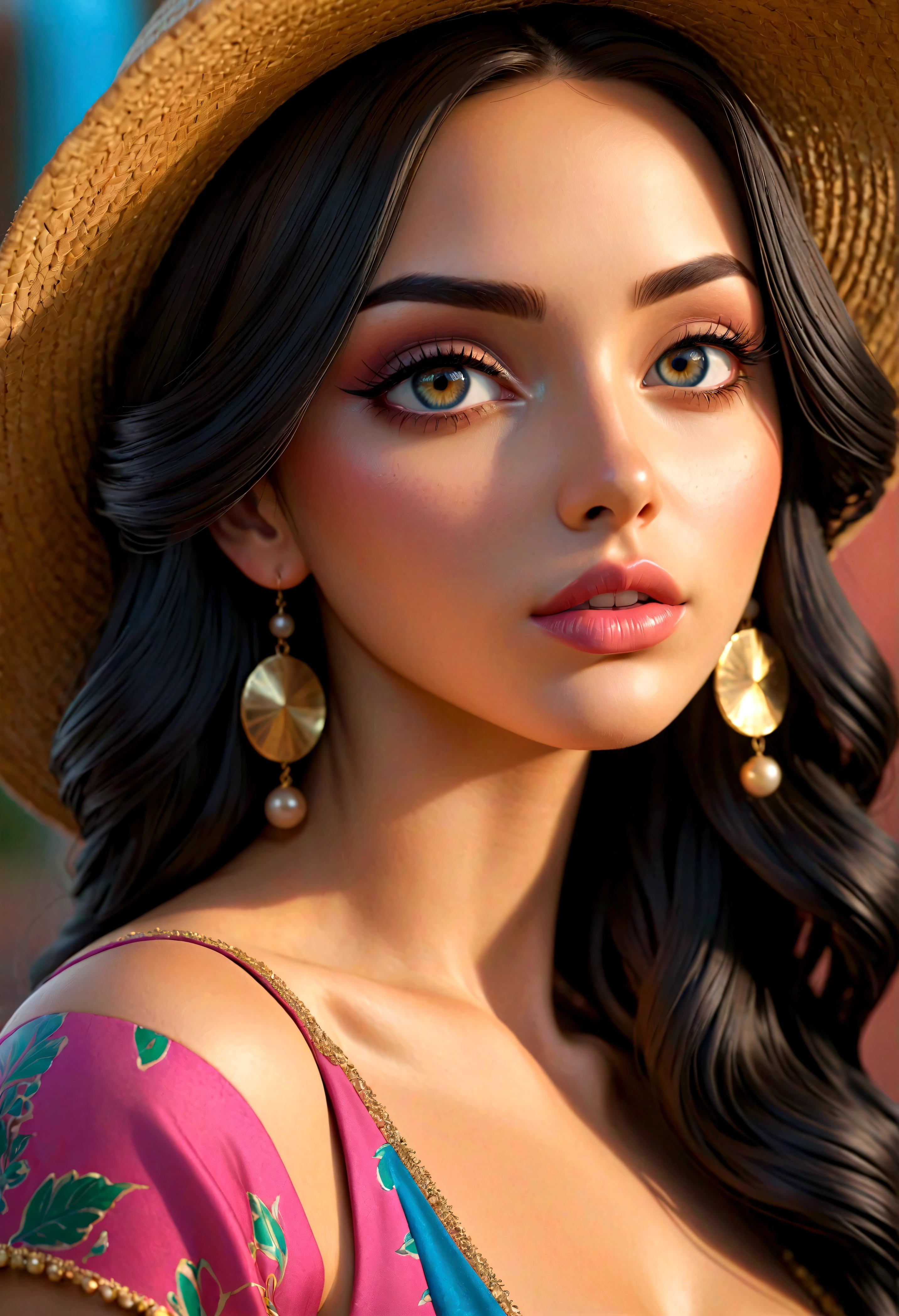 1 garota, salome (one piece), one piece, cobriu seios gigantescos, lindos olhos detalhados, beautiful detailed lips, rosto extremamente detalhado, long eyelashes, realista, photorealista, photo-realista:1.37, (melhor qualidade, 4k, 8K, high resolution, Obra de arte:1.2), ultra-detalhado, HDR, UHD, studio lighting, Pintura ultrafina, sharp focus, physically based rendering, extreme detailed description, Profissional, cores vivas, Bokeh, pintura digital, altamente detalhado, detalhes intrincados, elegante, gracioso, sereno, soft lighting, Paleta de cores quentes