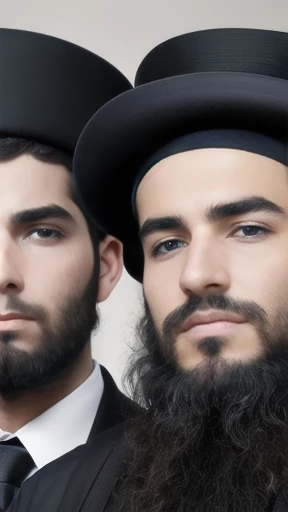 a group of Haredim man, focusing on the face.
