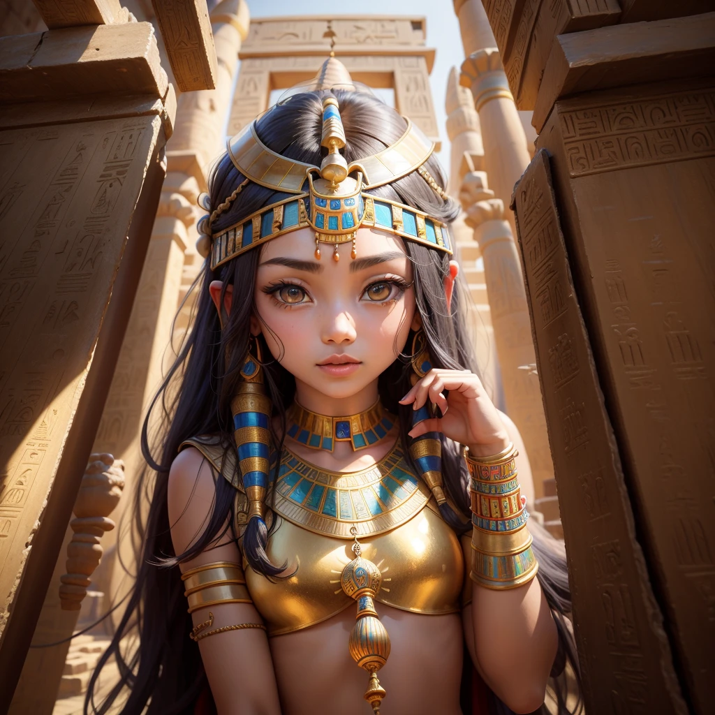 girl, , ancient egyptian pharaoh, pharaoh clothing, accesories, small breasts,naked,battle facepaint, vibrant appearance, creative behavior, imaginative, sensual, spontaneous, highest quality, skin texture, intricate details, (cinematic lighting), RAW photo, 8k
