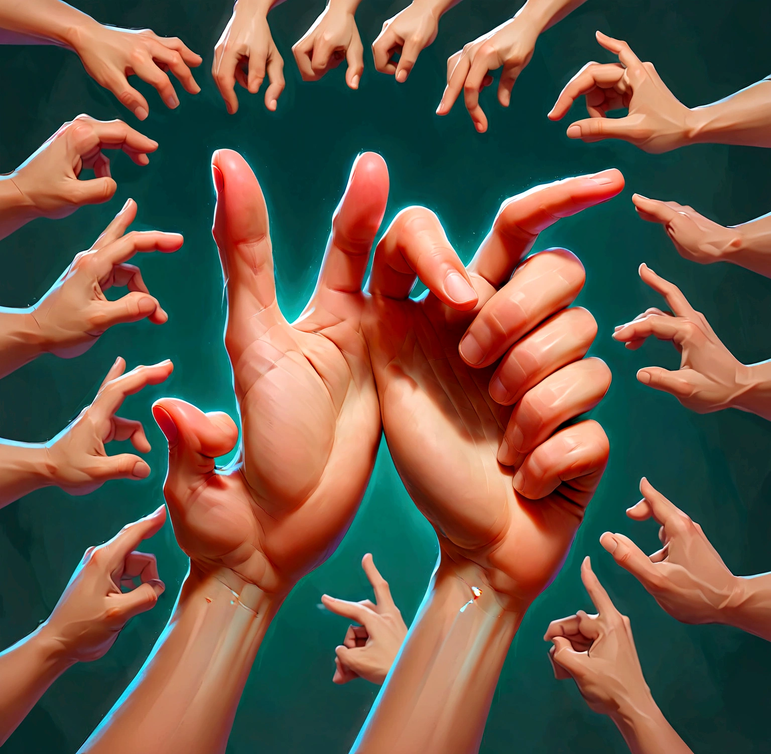 有人伸出手去触摸另一个Human Hand腕, Correction hand, hand gesture, Raise your hand, Just hands, Ordinary hands, elegant hands, low poly hands, realistic hand, Correction hands, strengthen hands, Right side profile, Human Hand, Holdings on hand, Open hand, High detail of the hands, coherent hands, gesture