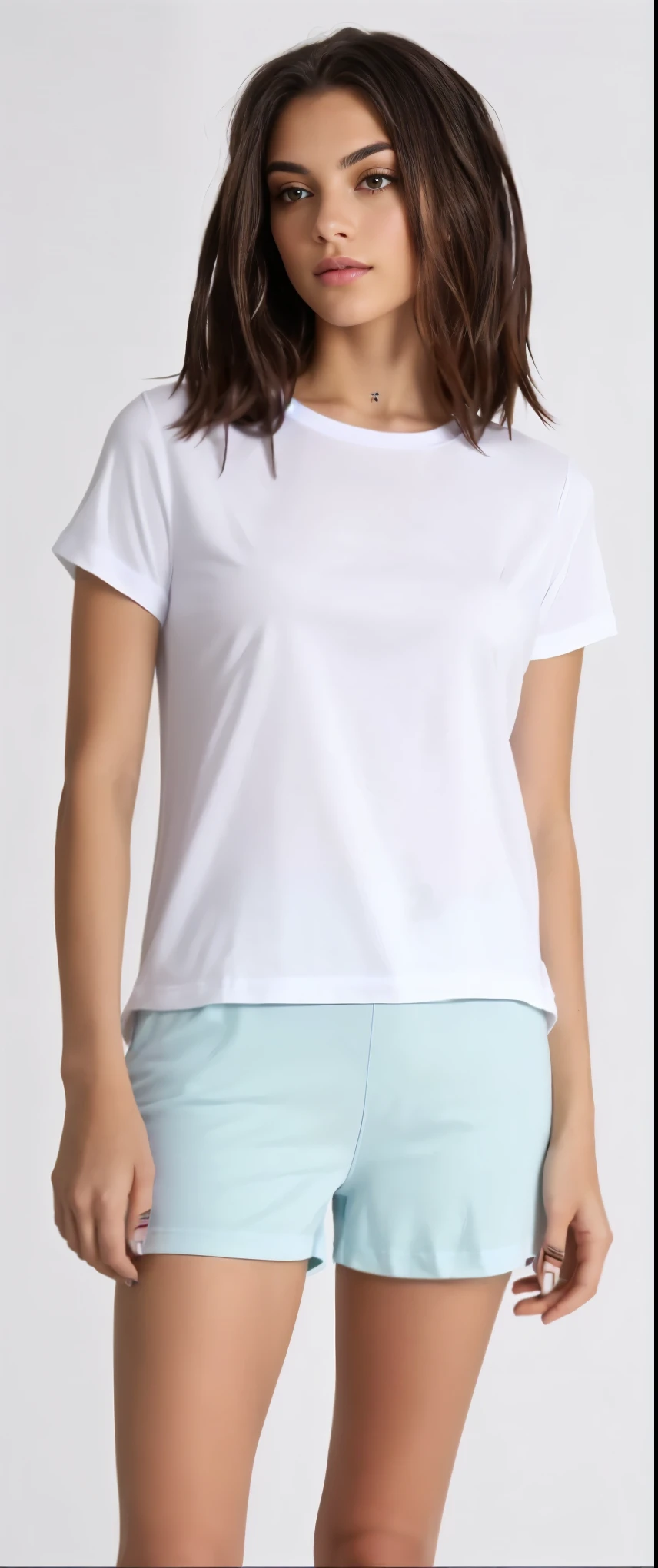 a close up of a woman com cabelo Dreadlocks, wearing a camisa branca and blue shorts, camiseta branca, white camiseta, white Camiseta, plain camiseta branca, vestido com uma camiseta branca, Topo branco, dressed in a white Camiseta, camisa branca, fine camisa branca, Camiseta, camiseta, centre image, wearing camisa branca, camisa apertada