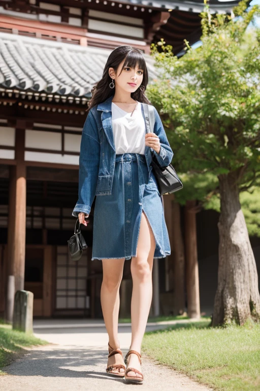 Japanese girl walking in Nara Park