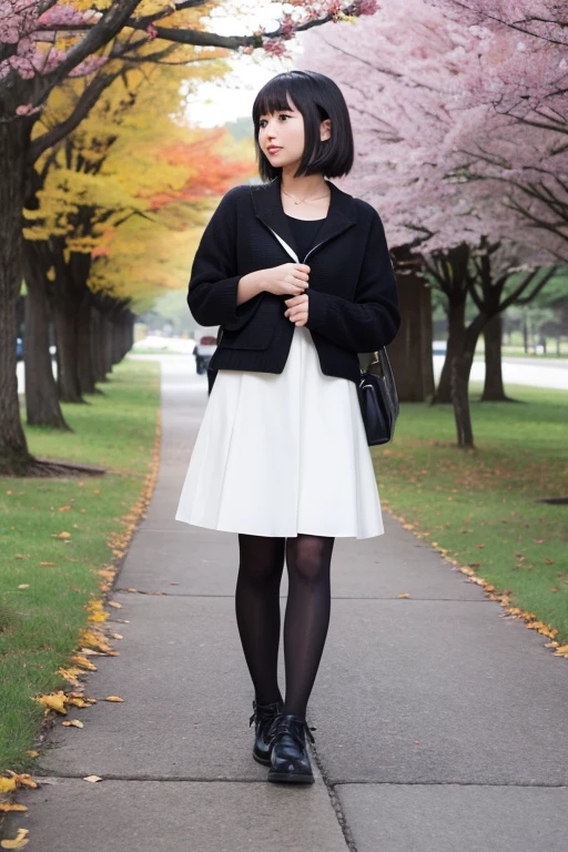 Japanese girl walking in Nara Park