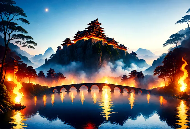 an award winning picture, national geographic style, arafed, magnificent artistic picture of a (japanese medieval castle: 1.4) (...