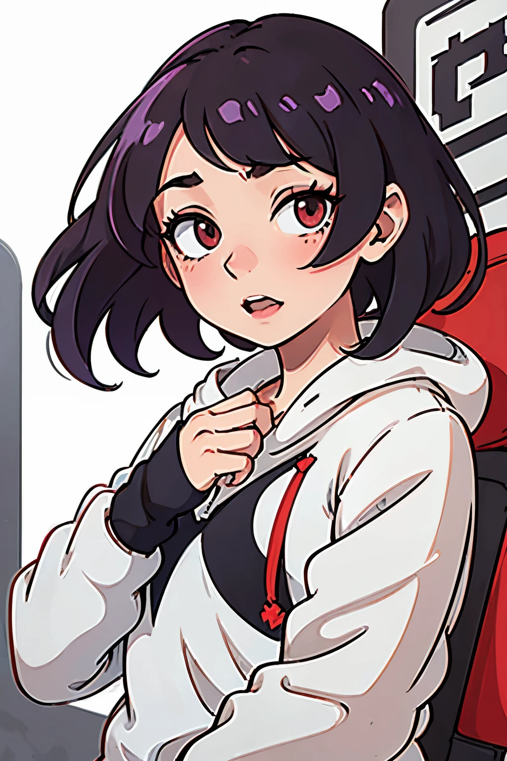 Una chica de pelo blanco con ojos rojos, estudiante de la UA de BNHA