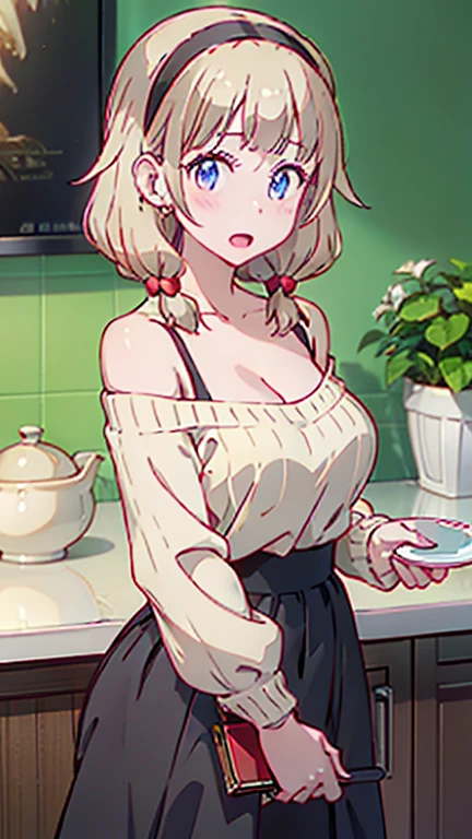 1girl, nsfw,　Reines El-Melloi Archisorte 　LONG HAIR, BLONDE HAIR, AQUA EYES, BERET, BLACK HEADWEAR, HAIR FLOWER, RIBBON,,, empty eyes, (large breasts, Naked:1.5), nipple, Walking, Cooking Classes, Sweets shop, frozen, Wet, crying,  (1girl) Blank look, Peeing, lactation, projectile lactation