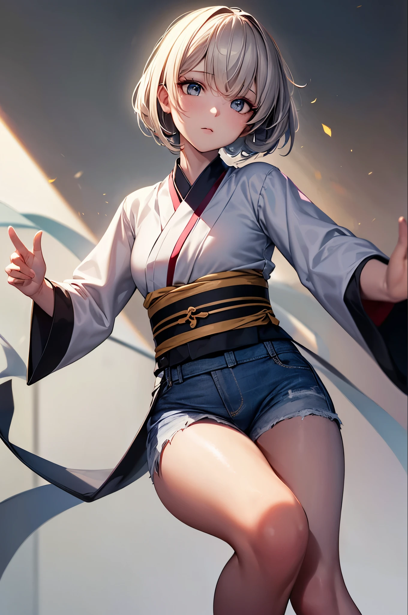 (Faithfulness: 1.4), ((Black Hanfu)), big sleeve, Small ring, get up, Denim Lenses, Bokeh, Foreshortening perspective, Negative Space, Chiaroscuro, Depth of written boundary, Ray Tracing, masterpiece, Anatomically correct, Textured skin, highest quality, 8k, Ultra HD, Accurate