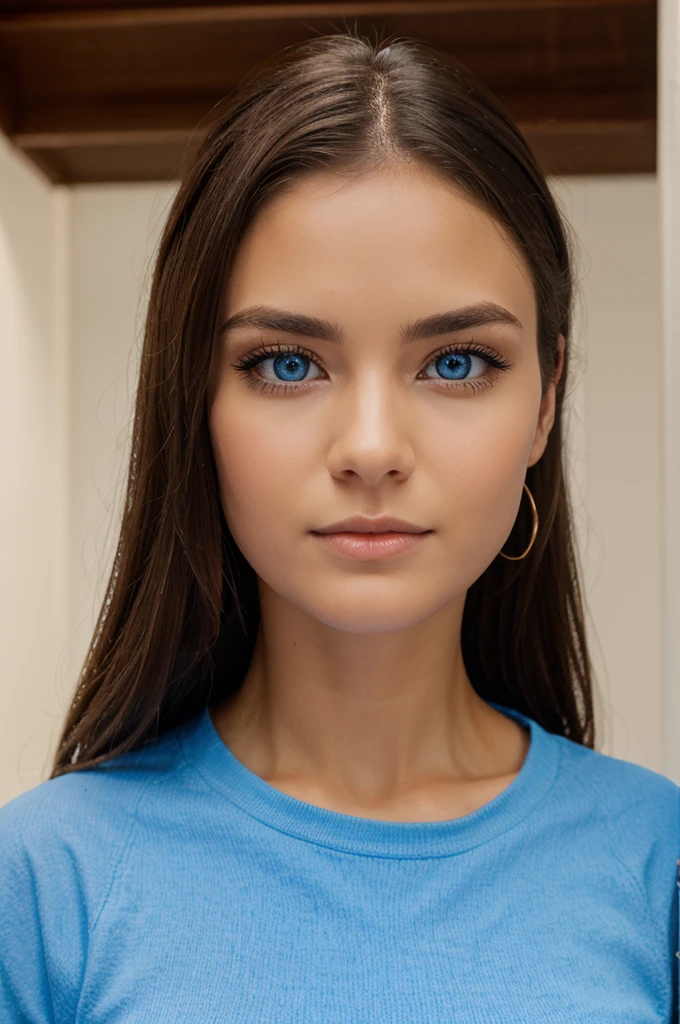 Beautiful blue eyes with 2D volume eyelash extensions