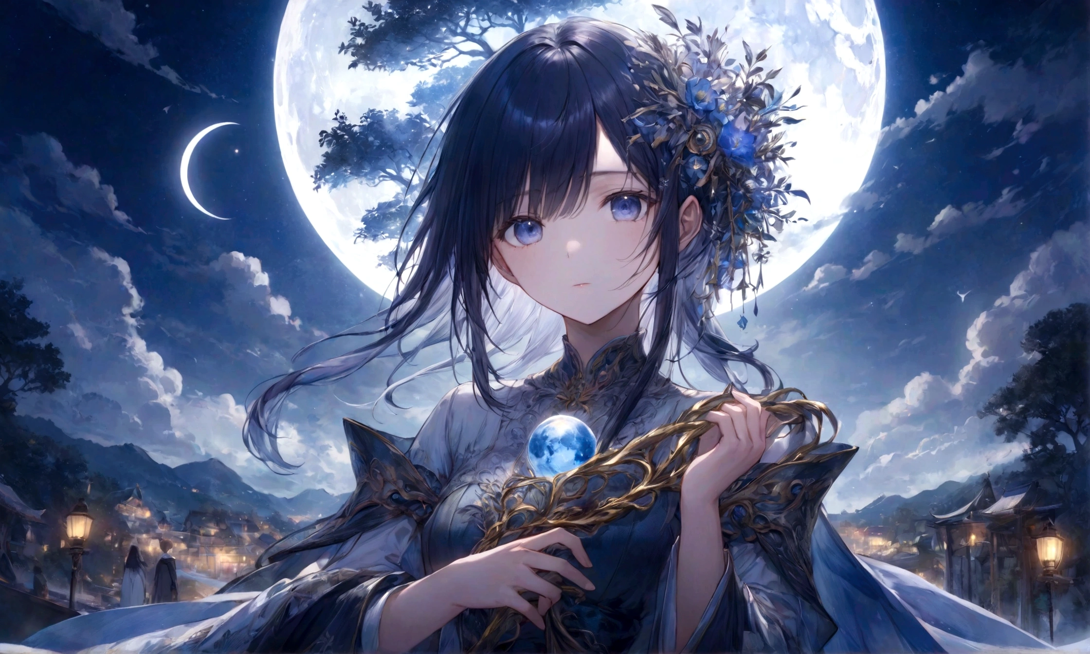 world Tree、moonlight、Moonlit Night、Fantasy、mysteriouasterpiece、Perfect Art、Award-winning works