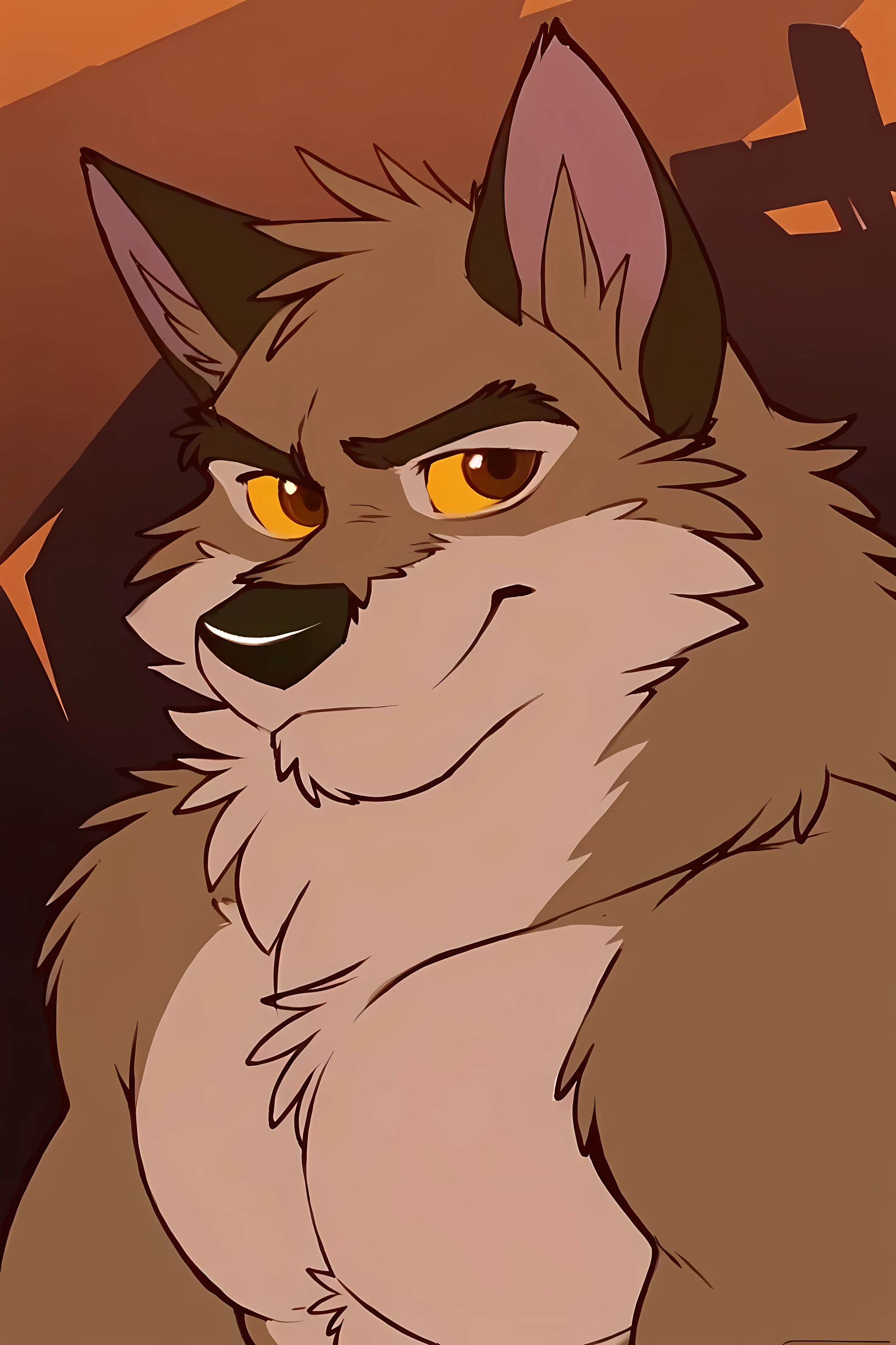 balto, 4k, high resolution, best quality, detailed, posted on e621, solo, anthro body, older male, masculine, male, very masculine, (very muscular:1.2), (plain background:1.1), (correct anatomy):1, (detailed eyes:1.1), sexy, (cel shaded:1.2), cartoony shading, (strong shadows, dramatic shadows):1.2, confident, (by takemoto arashi, by meesh, by Taran Fiddler), strong, (half body, upper body:1.1), brown eyes, yellow sclera,