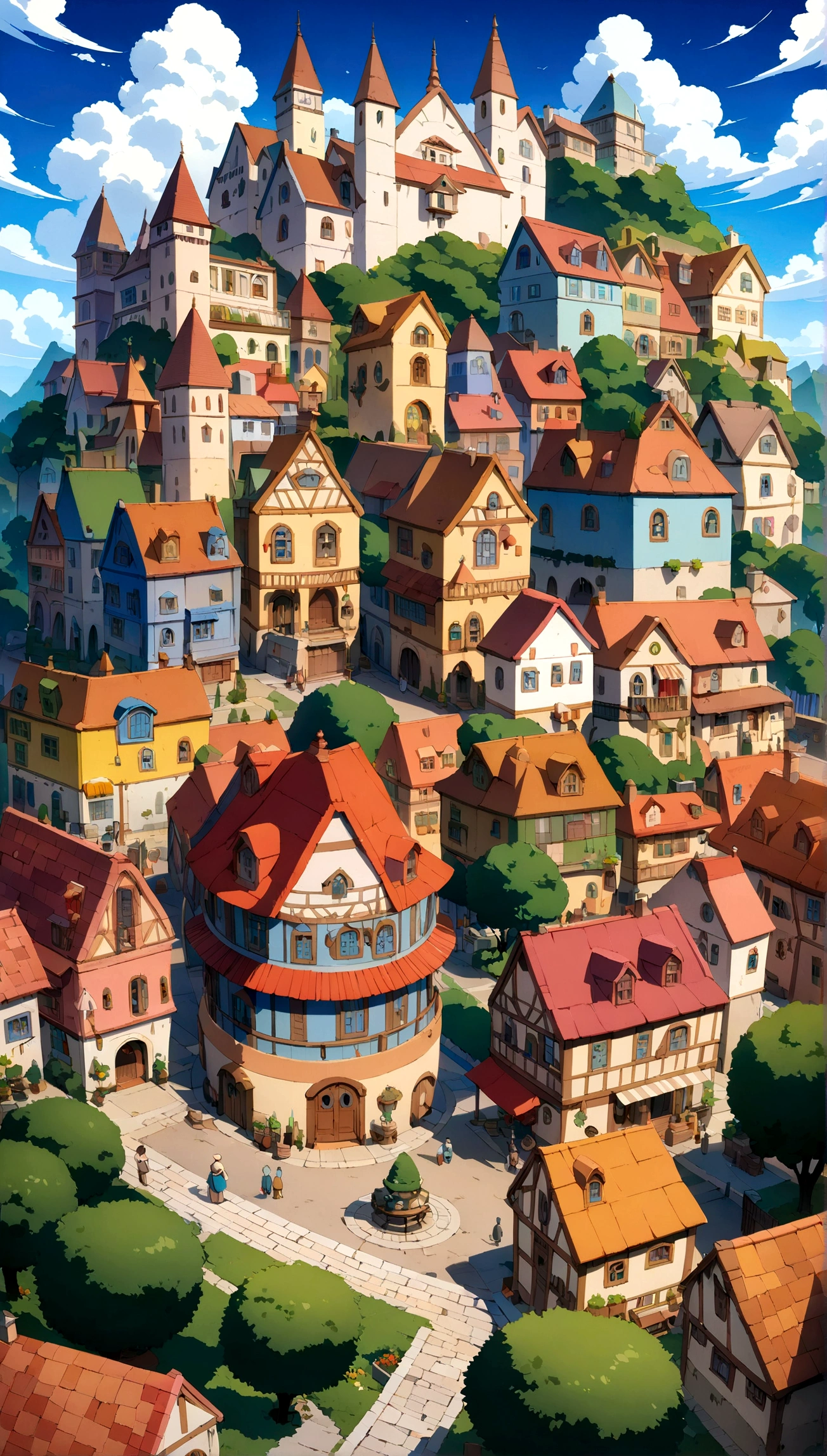 A highly detailed anime-style still art, Ghibli studio style, masterpiece, official art, professional, ((ultra-detailed)), 8k, ((Not show people)),
A city in a bottle, a miniature city, pop and colorful houses,