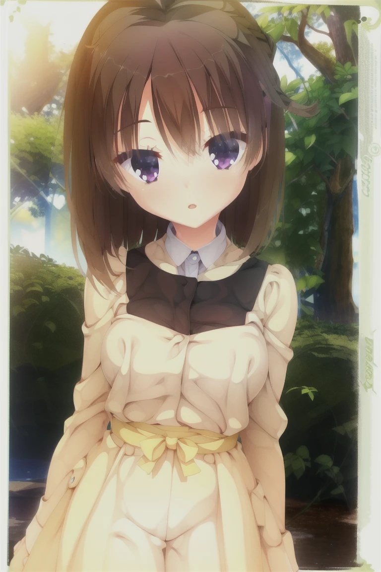 highest quality, masterpiece), One girl, 15,cute, Standing girl, three views, Front, back and sides, Character Sheet,whole body,Simple Background,faceのクローズアップ,eye highest quality,Thighs,expensive_solve, clear_image, expensive_Contrast, 8k, Sparkling, beautiful_detailed_face_and_eye, (Brown Hair:1.25), 白 eye,