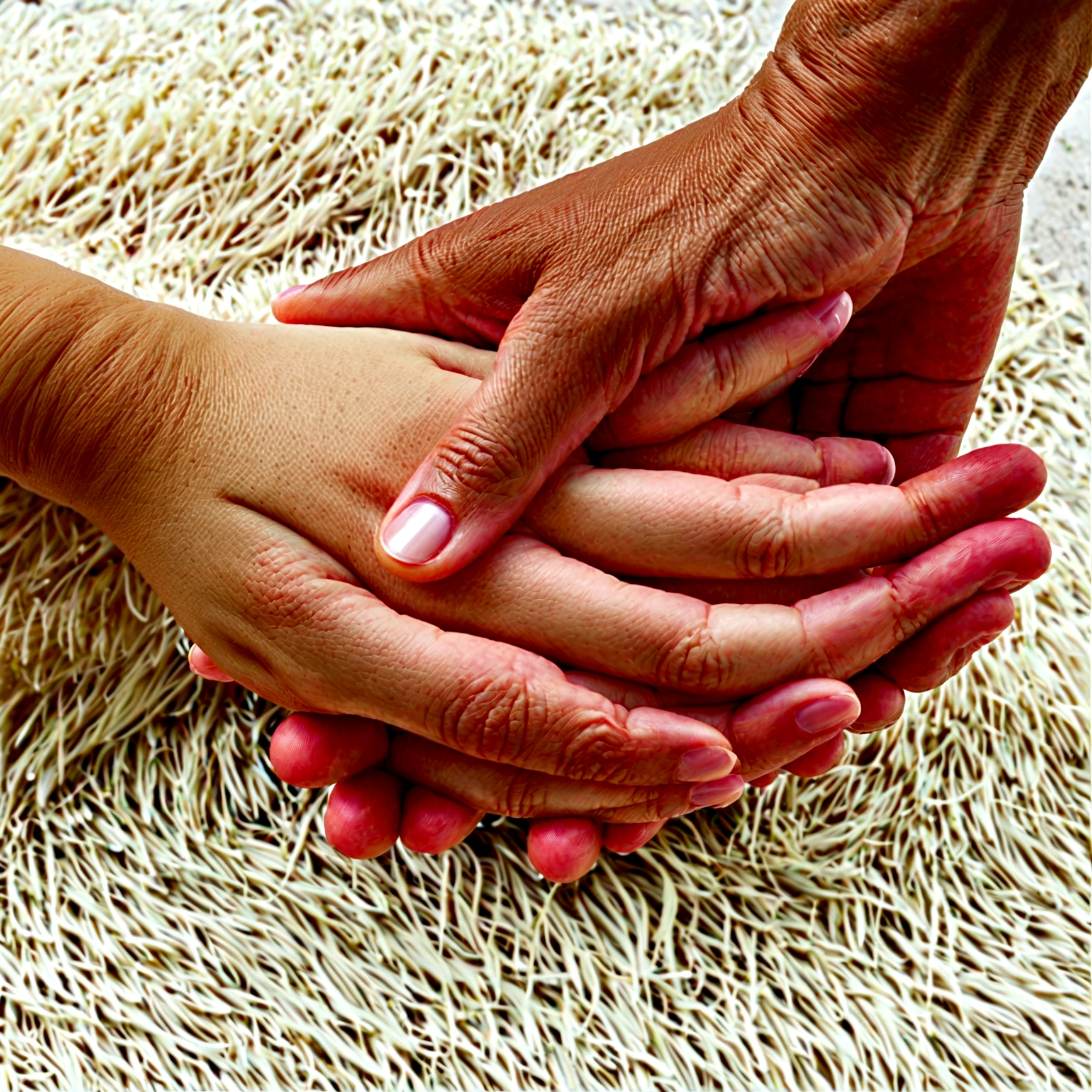 /imagine prompt: a mother's hand lovingly holding a child's hand. It is an image that evokes emotions related to family, support and love., sticker, 2d