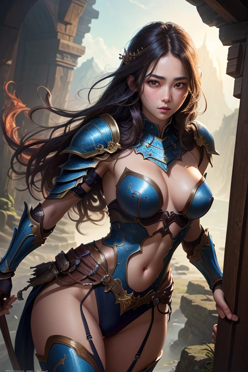 Fantasy artwork, Realistic fantasy art, Ultra high definition、masterpiece、correct、Anatomically correct、Textured skin、Very detailed、High detail、high quality、最high quality、High resolution、8k、(Fantasy style art)、Raw photo、whole body、Beautiful age Woman、One Japanese woman、Medium chest、dark knight armor