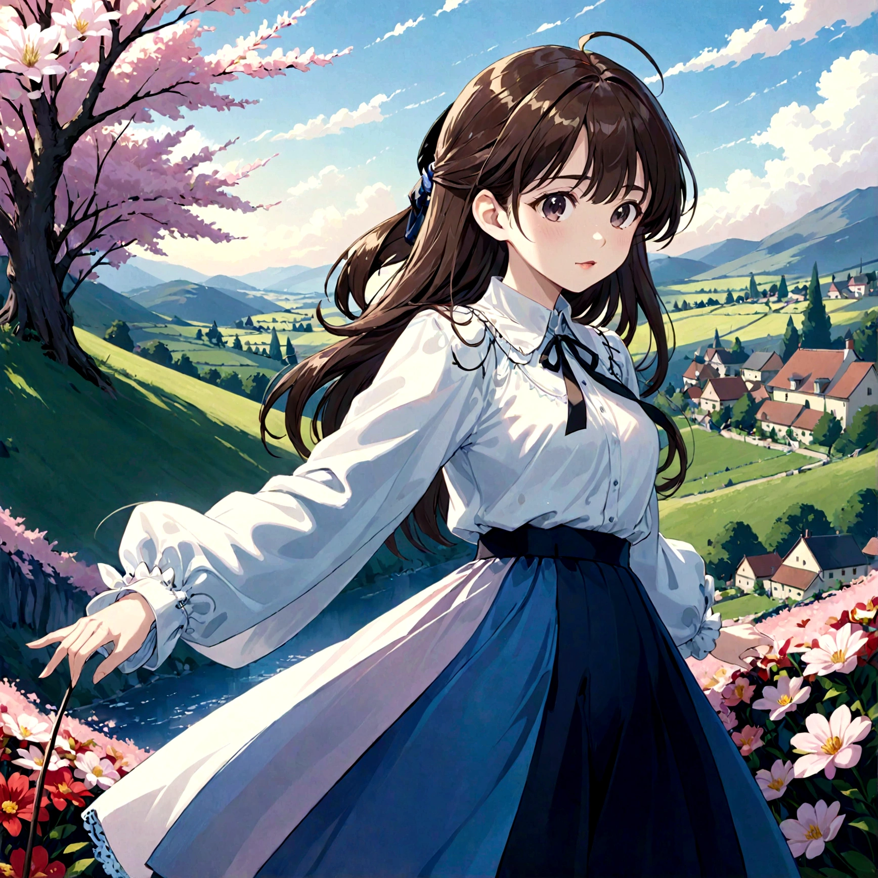 音無響子
Low - Angle、
Low - Angle、Long skirt、Hold down your skirt that is being blown up by the strong wind、Anime white panties in a strong wind、Crotch is visible
ローレグのパンツ、Color: White、
Crotch is visible、
、Lined、White lace lining、