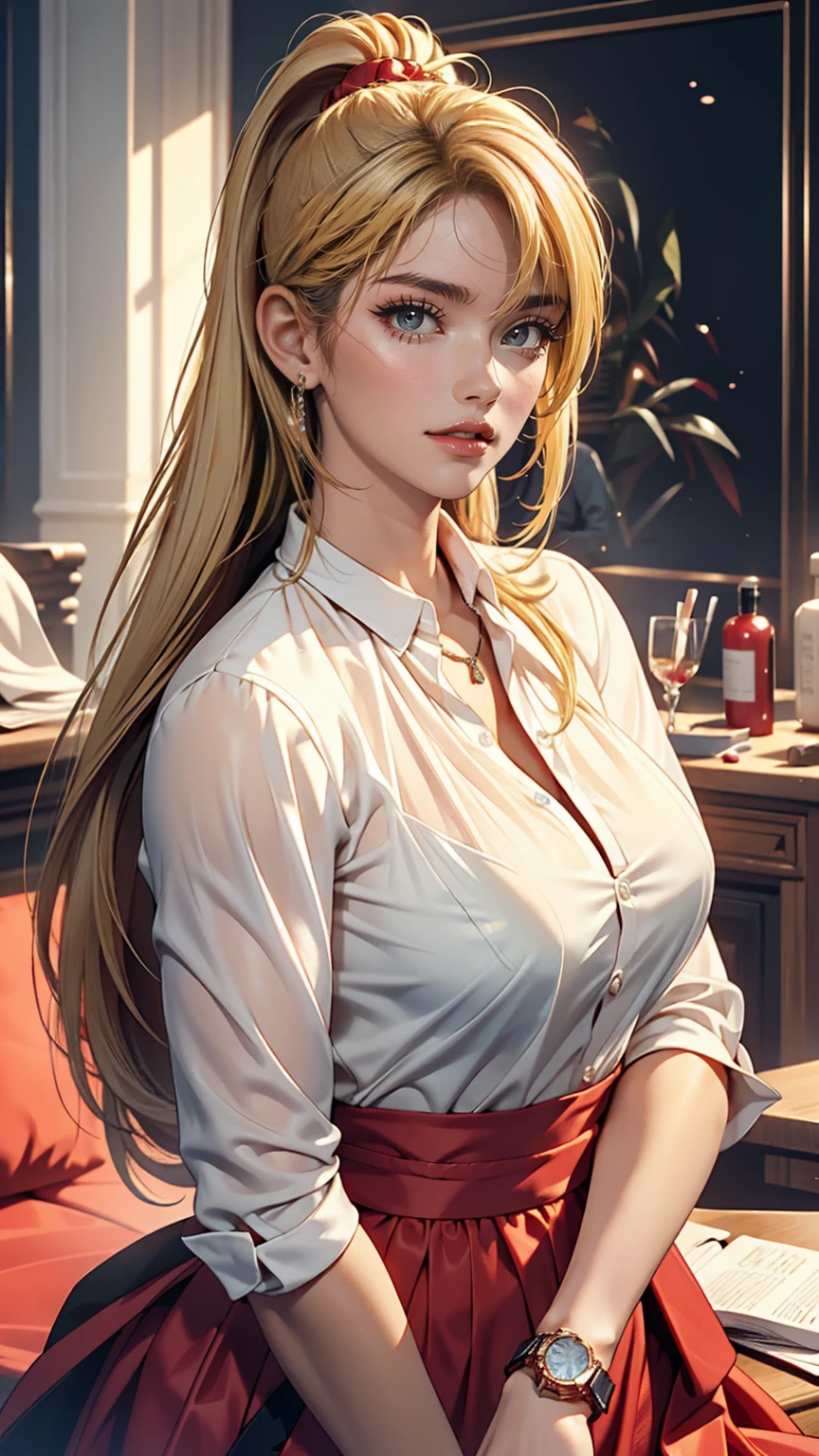 masterpiece, best quality, high quality, High definition, High quality texture, High quality shadow, high detail, beautiful detailed, finely detailed, extremely detailed cg, detailed texture, a realistic representation of the face, realistic, colorful, delicate, Cinematic Light, sidelighting, Lens Flare, Ray tracing, sharp focus, (intricate details, makeup, PureErosFace_V1:0.5), (detailed beautiful delicate face, detailed beautiful delicate eyes, a face of perfect proportion, high detailed skin, detailed skin, best ratio four finger and one thumb,  (large breasts), (((cleavage))),  ((Smooth texture, Realistic texture, Photorealistic)),  Detailed beautiful eyes, Beautiful eyelashes, emerald eyes, Blonde medium hair 1 woman, at poolside,  (((jk))), (((school uniform))),  (Beautiful face, Cute face, Detailed face),  (((Cowboy Shot))),  (((Sunny))), Perfect Eyes Eyes