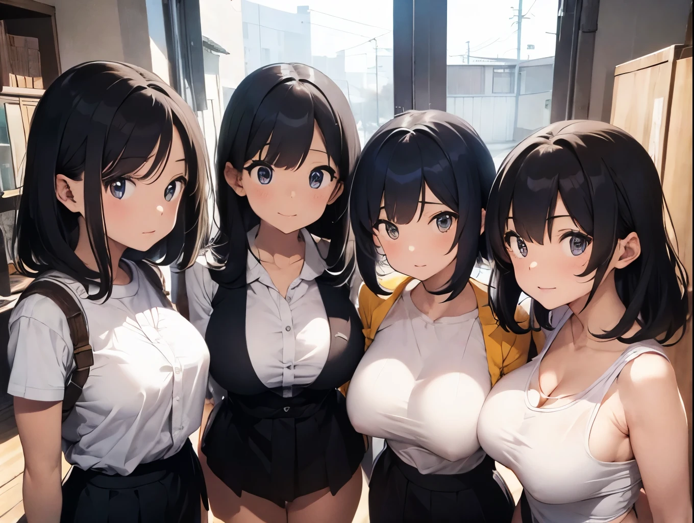 4 big breasted girls、