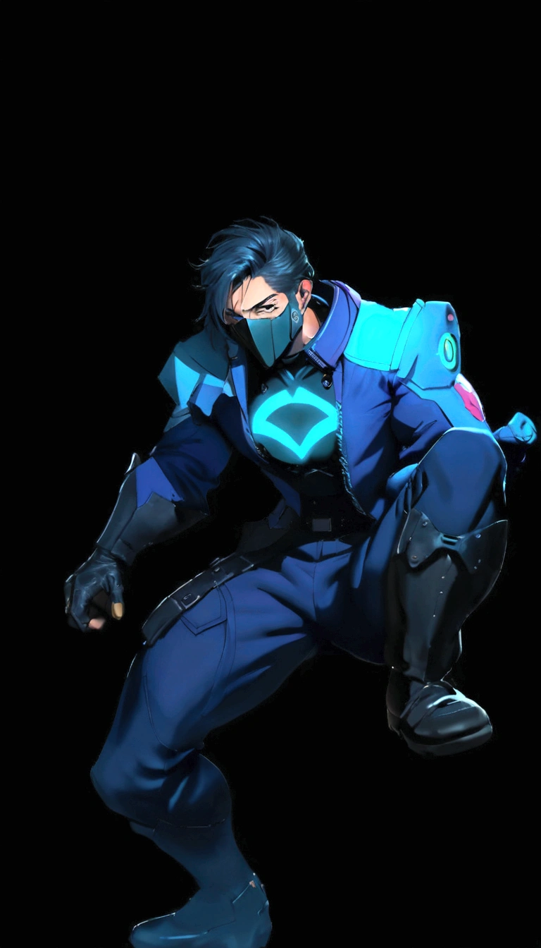 Batman in a blue suit with a bright blue mask, sigma de overwatch, avaliando character, cyberpunk hero, acionar estilo de arte de anime, hero 2d fanart artsation, cibernegro, como um personagem de overwatch, vestido com armadura furtiva, jett from avaliando, arte do personagem o contra, Ciborgue Azul, omen from avaliando, wise ( avaliando )