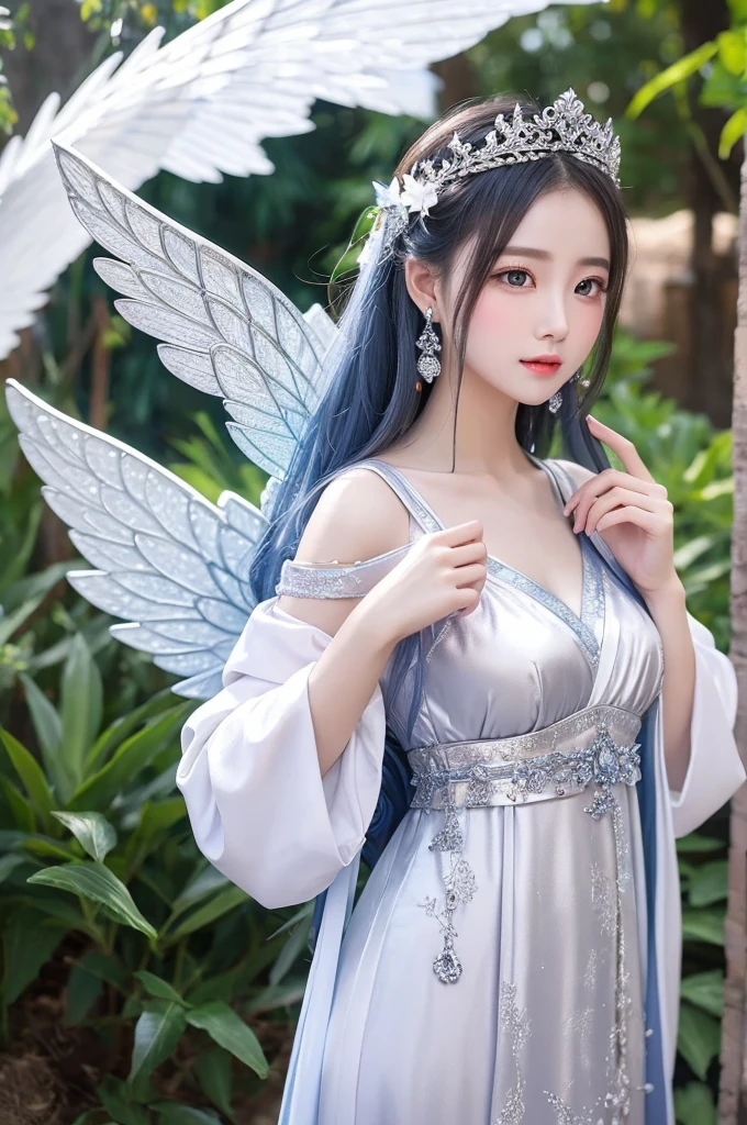 Mysterious woman、Extremely beautiful、A world of silver、Fairy、Angel、The goddess、Hanfu、sexy