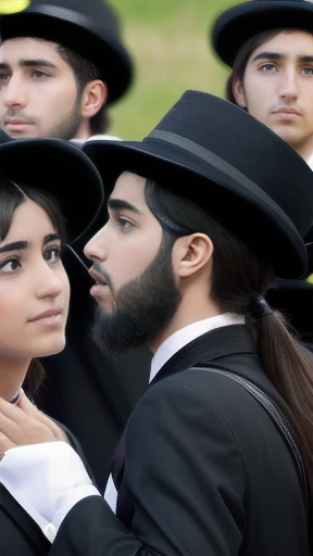 a group of Young Haredi mens, focusing on the face.